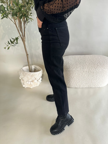 Jeans in Schwarz mit Glitzer