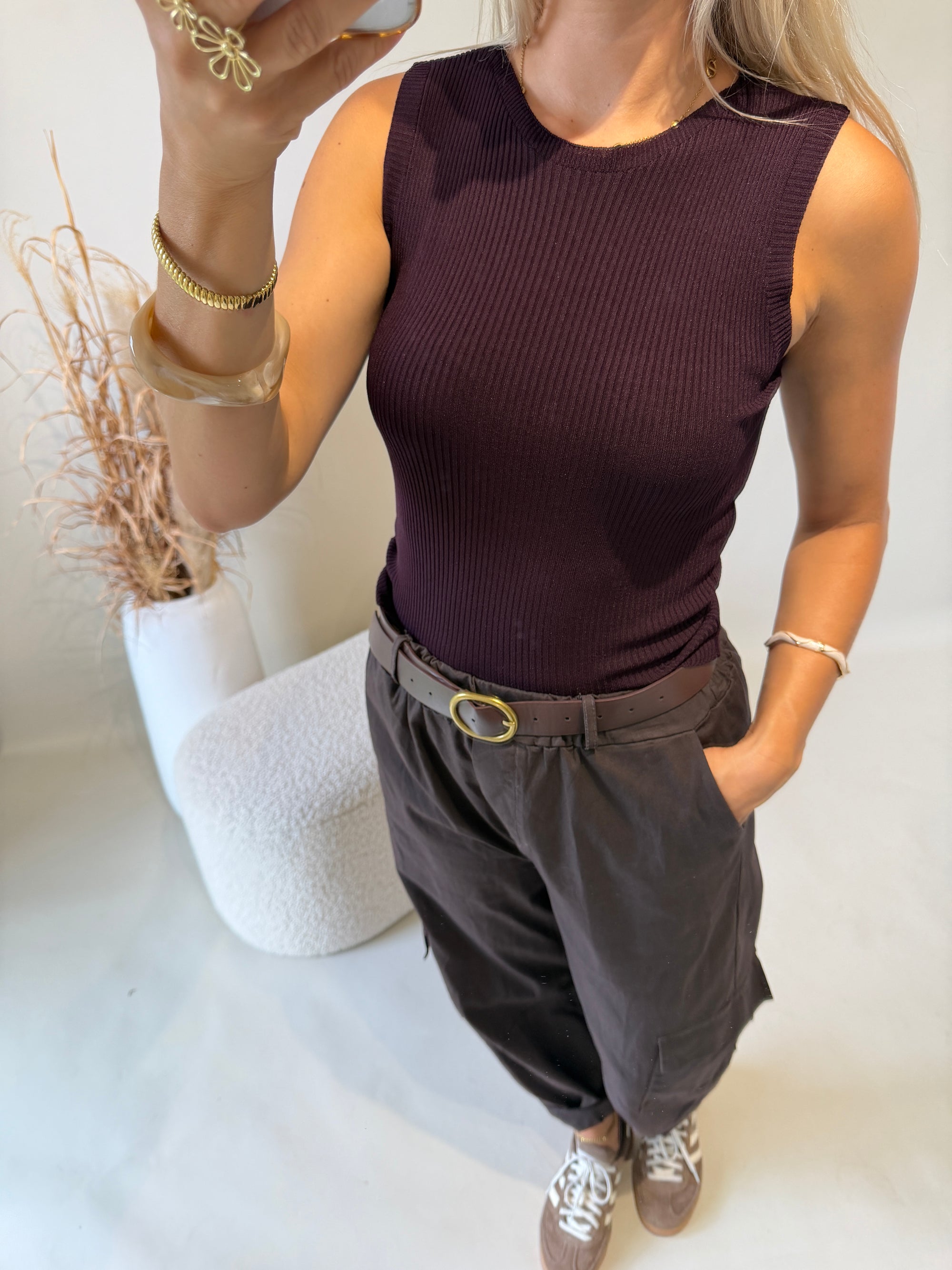 Top in Burgundy ( Feinstrick )