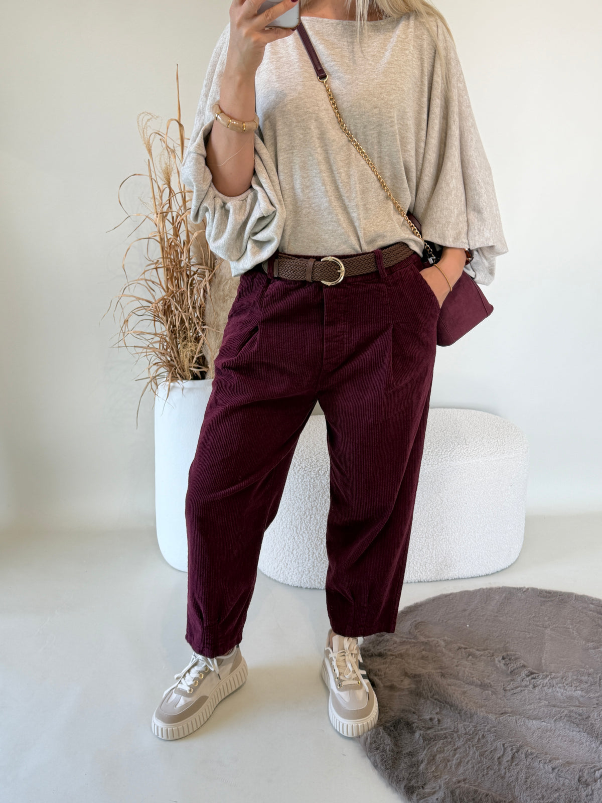 Hose in Burgundy ( Cord /  Ballon )