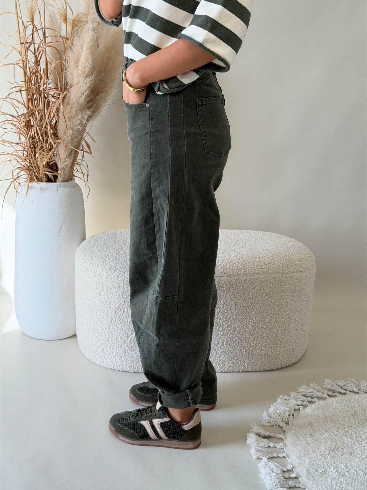 Jeans in Olivgrün ( Ballon )