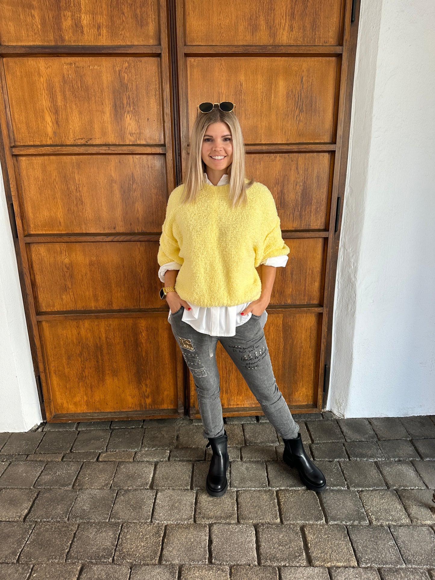 pullover in zitronengelb ( kurzarm)