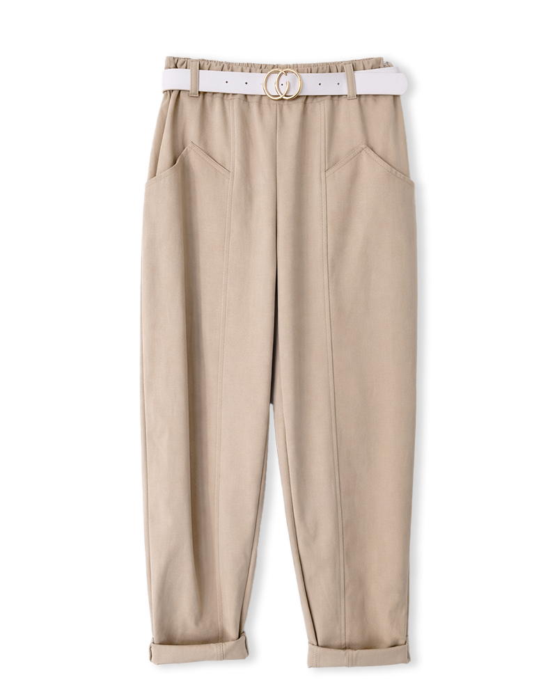 Hose in Beige mit Naht vorne