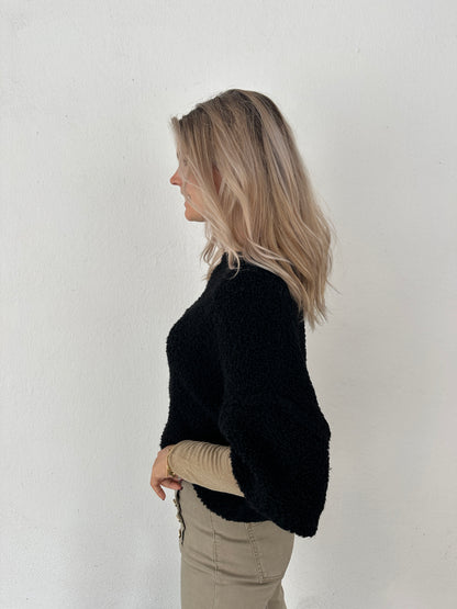 Pullover in Schwarz kurzarm