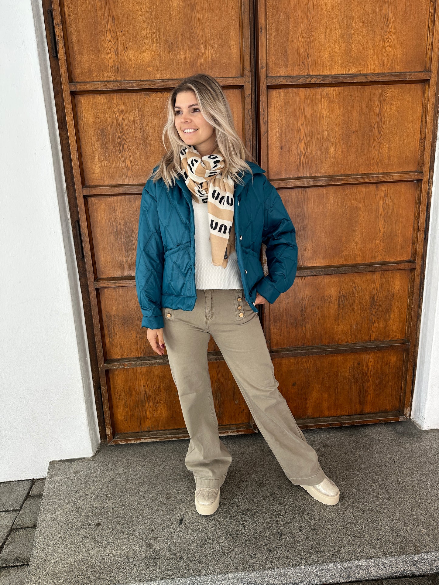 jacke in petrol leichte steppjacke