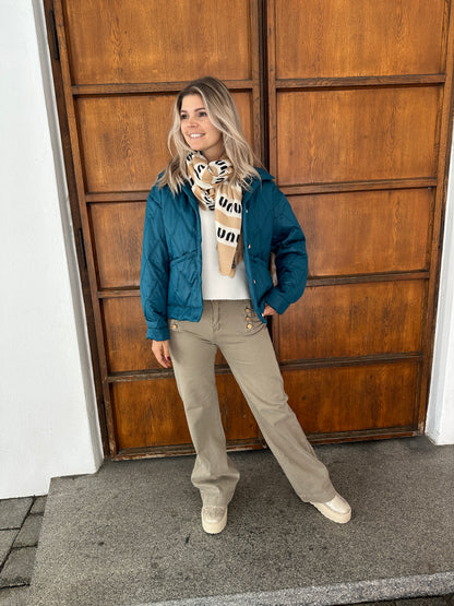 Jacke in Petrol leichte Steppjacke