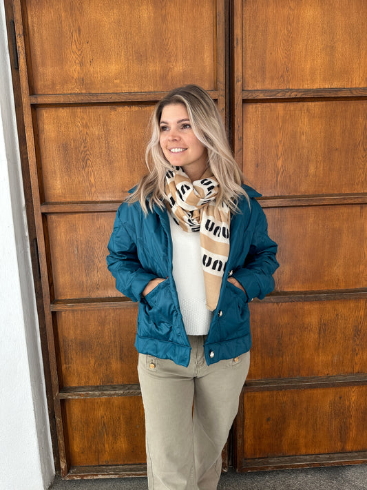 Jacke in Petrol leichte Steppjacke