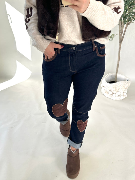 Jeans S. Woman mit Herz Applikation vorne