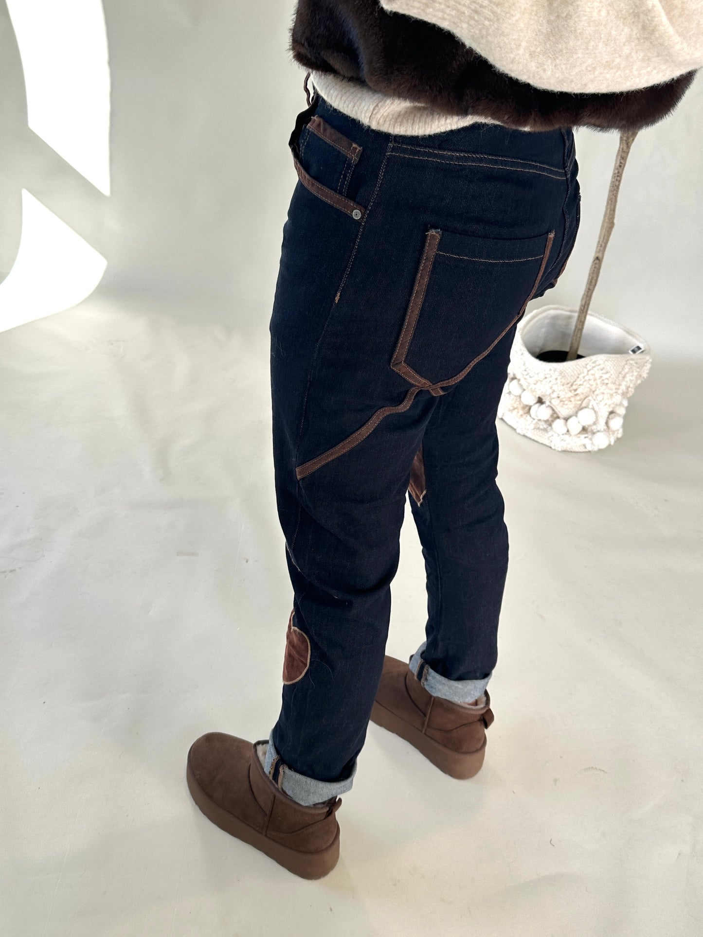 jeans s. woman mit herz applikation vorne