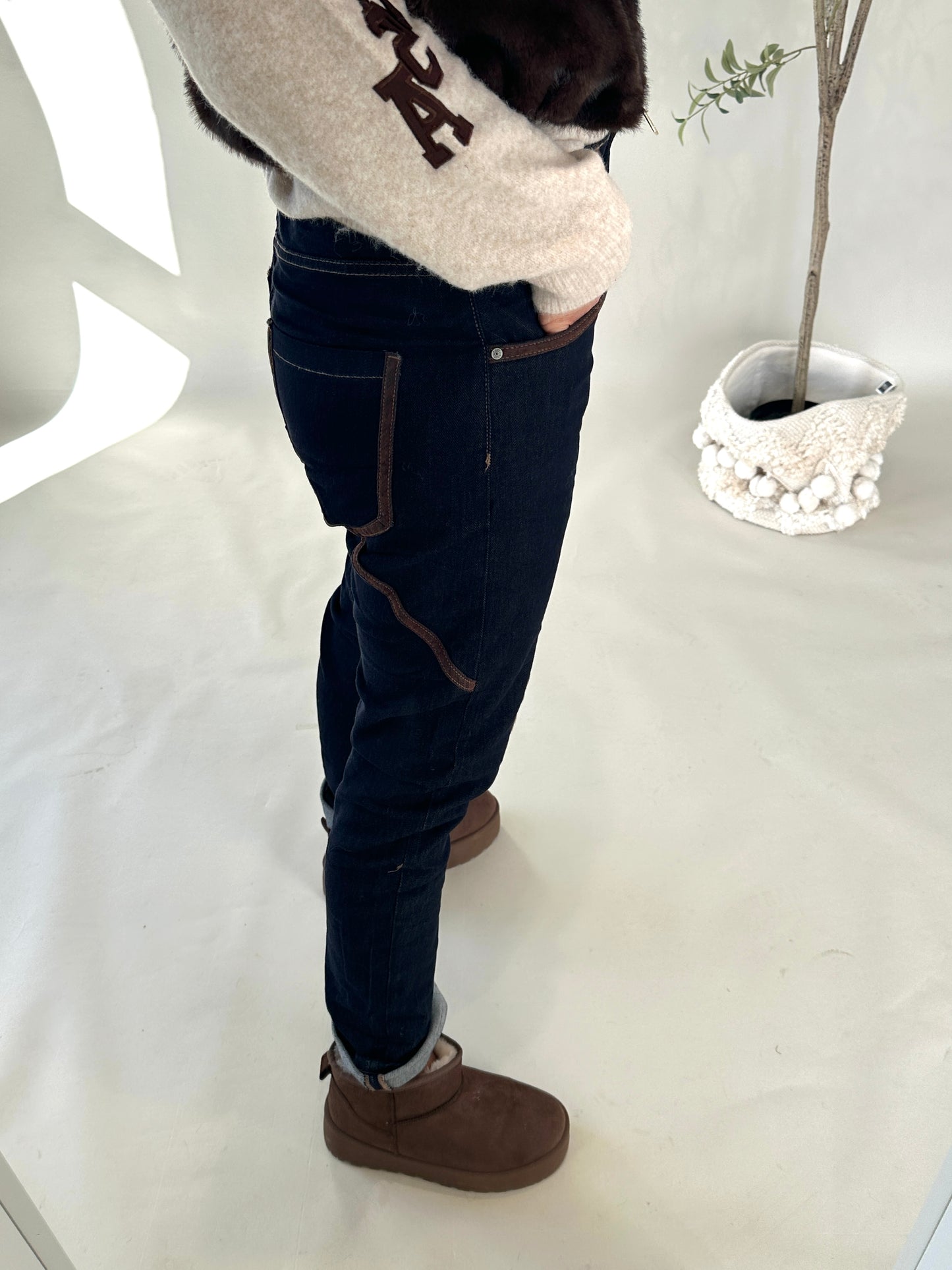 jeans s. woman mit herz applikation vorne