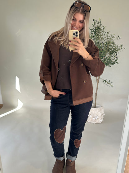 Jeans S. Woman mit Herz Applikation vorne