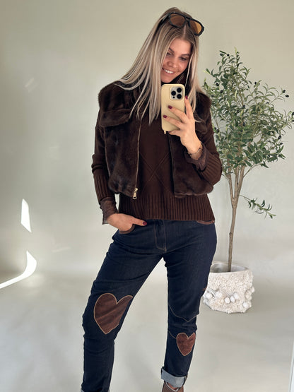 Jeans S. Woman mit Herz Applikation vorne