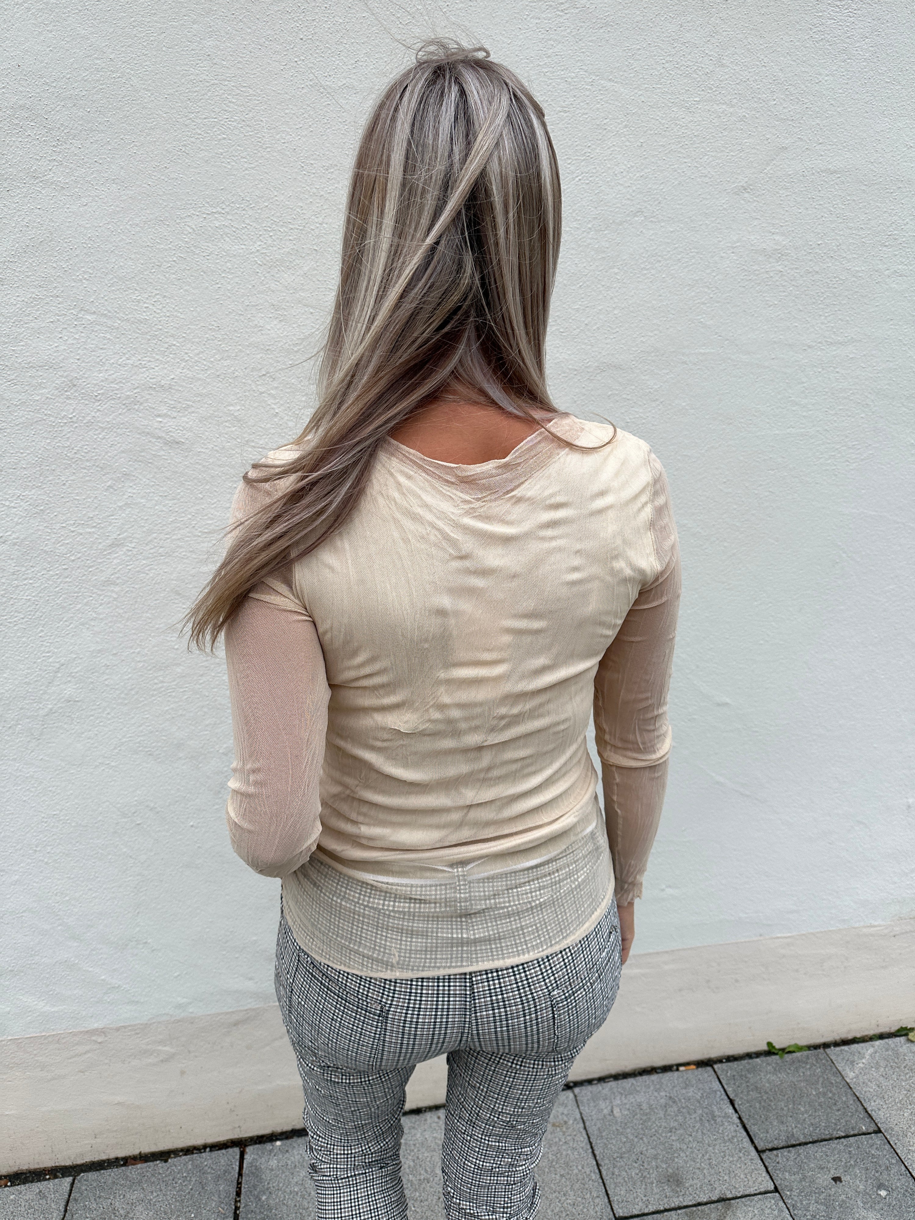 Netzshirt in Beige