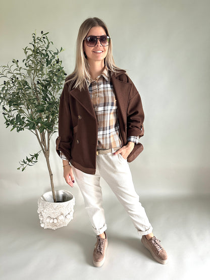 Sneaker Braun/Beige mit Glitzerbiene an der Seite