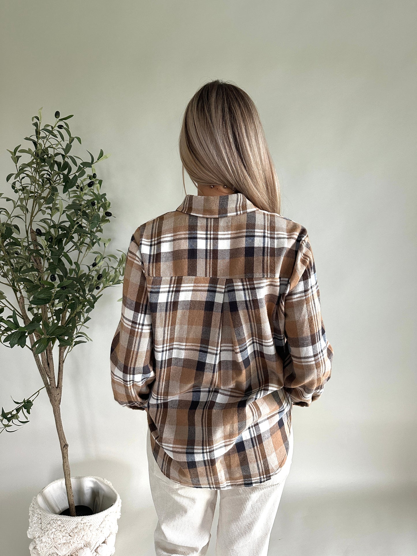 hemdbluse in verschiedenen brauntönen ( kariert )