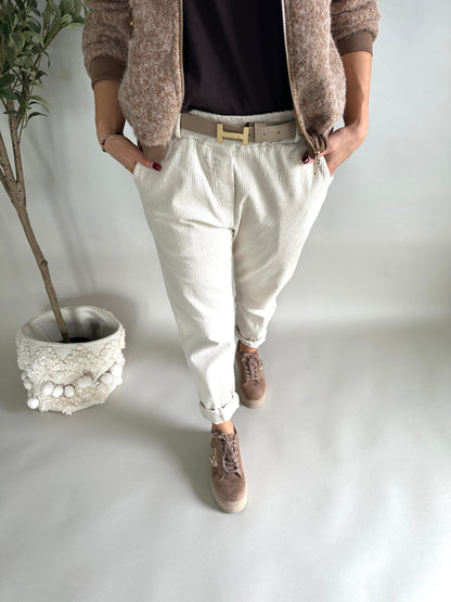 Gürtel mit H-Schnalle in Beige