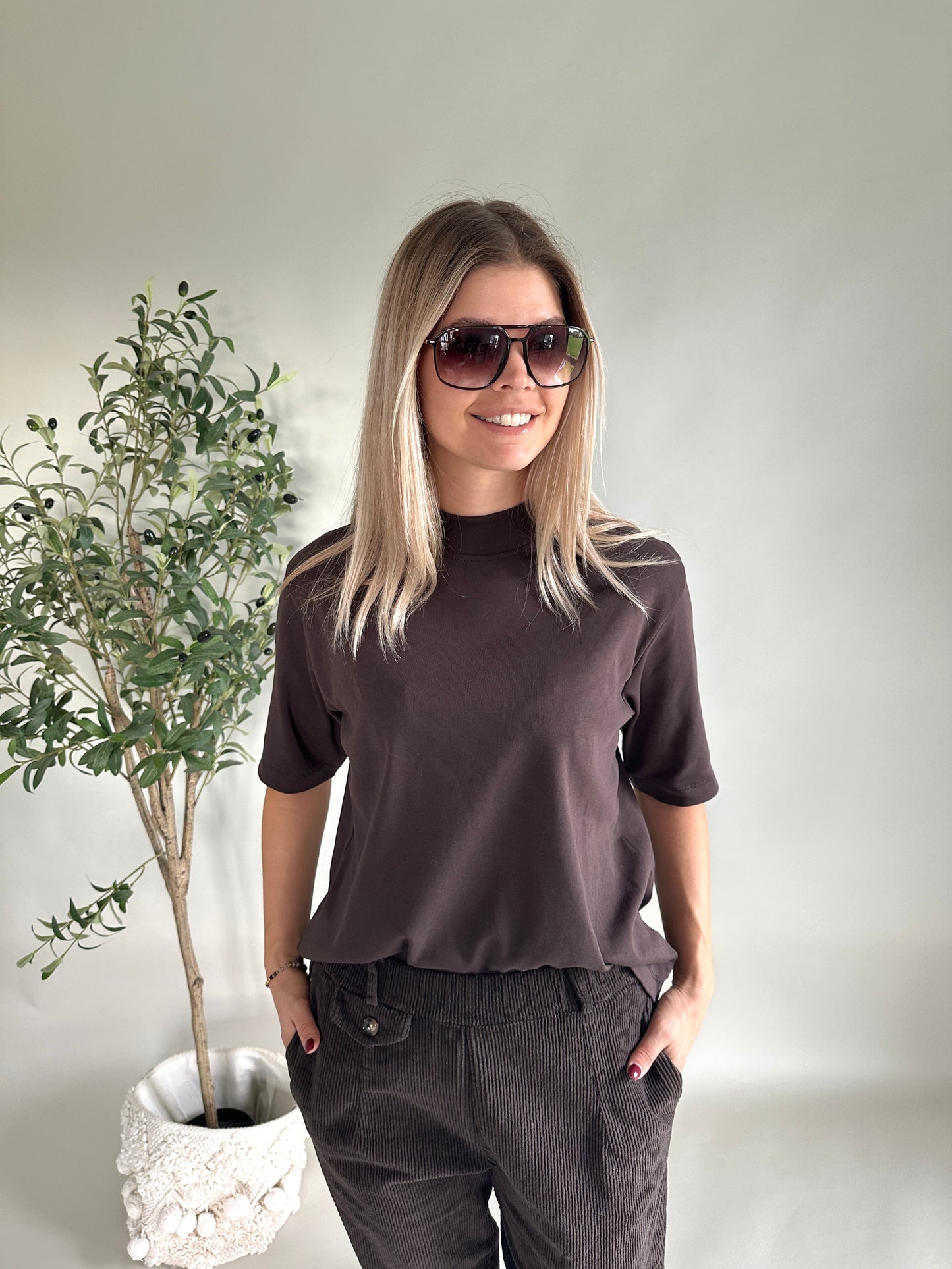 shirt in schokobraun ( kurzarm)