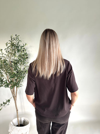 Shirt in Schokobraun ( kurzarm)