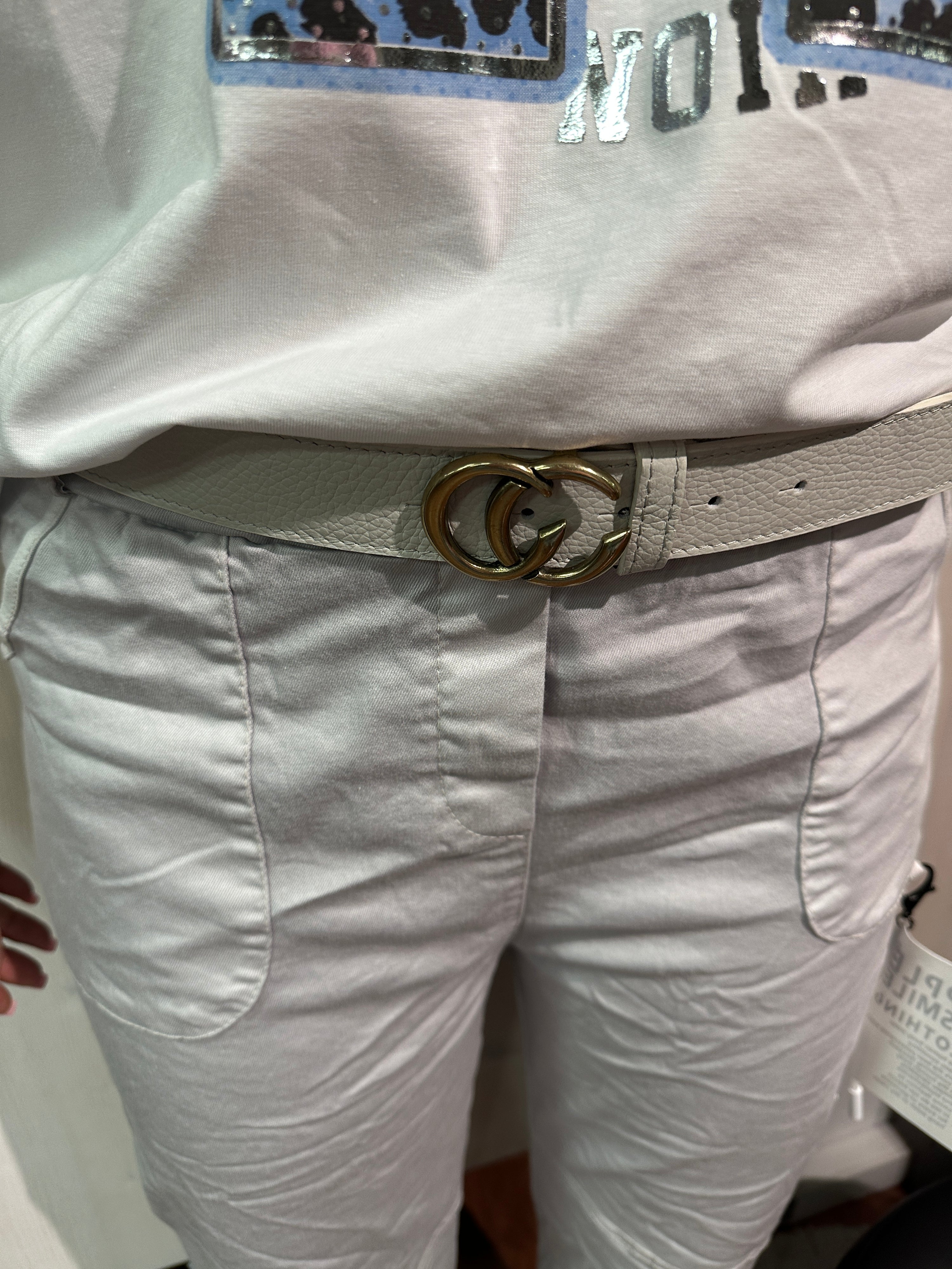 Gürtel in Hellgrau CC-Schnalle