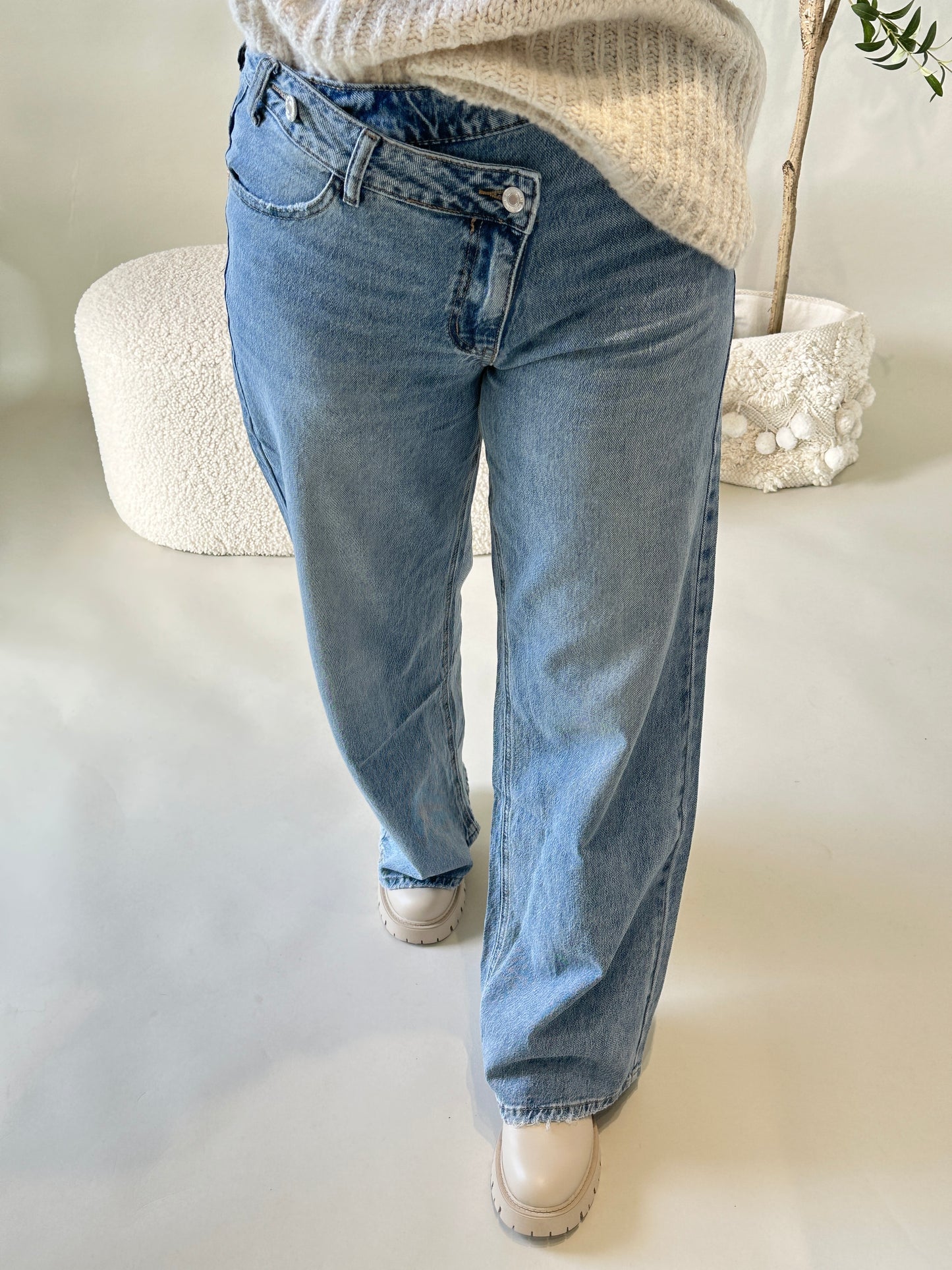 jeans wide leg (reißverschluß schief)