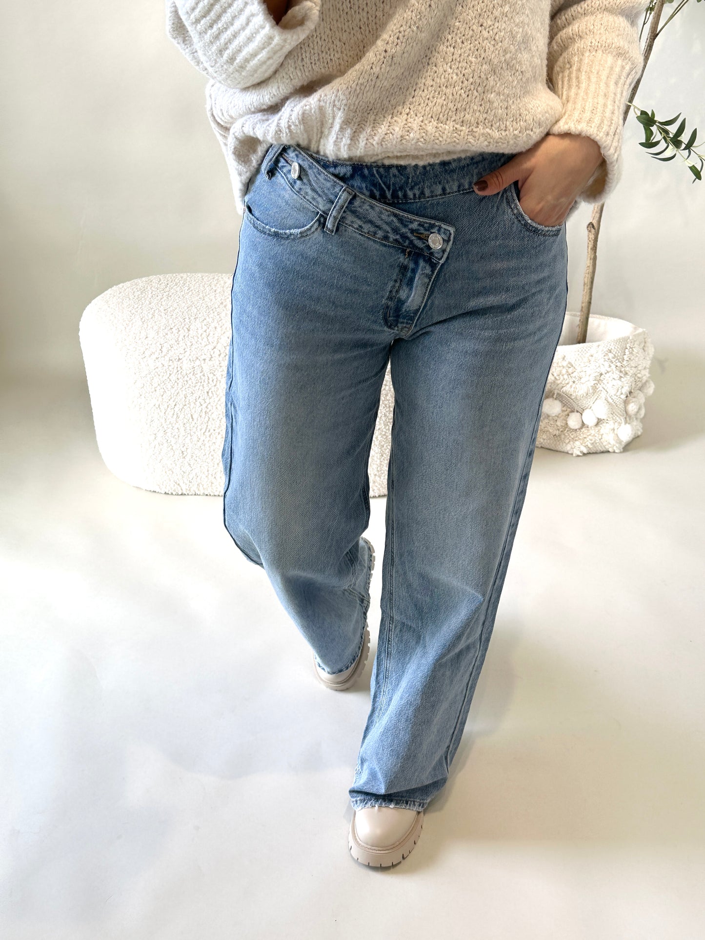 jeans wide leg (reißverschluß schief)