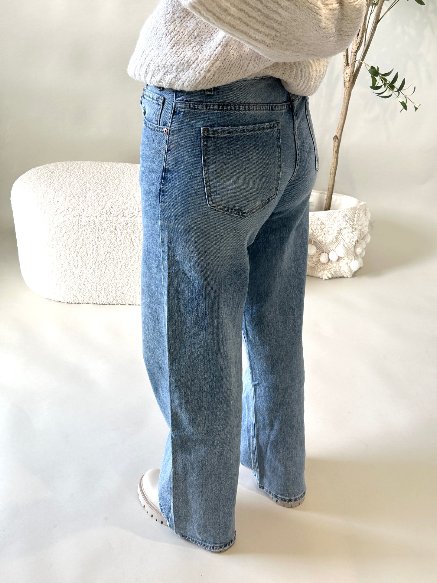 jeans wide leg (reißverschluß schief)