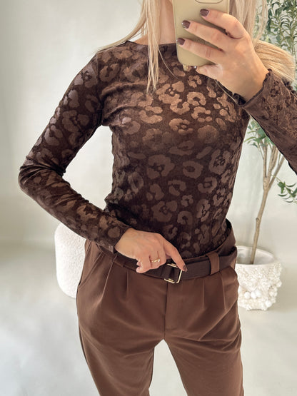 Leo-Shirt in Schokobraun