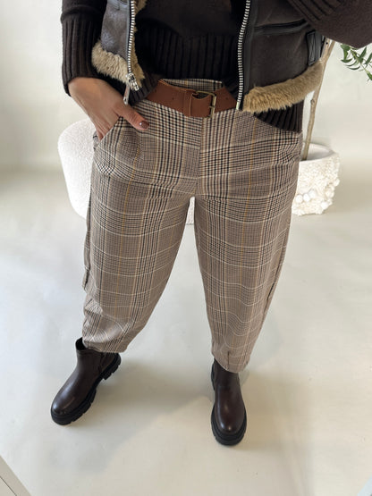 Balloon Hose in Schokobraun/Zimt/Wollweiß