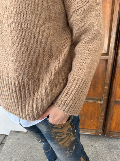 Pullover mit Rolli in Zimt