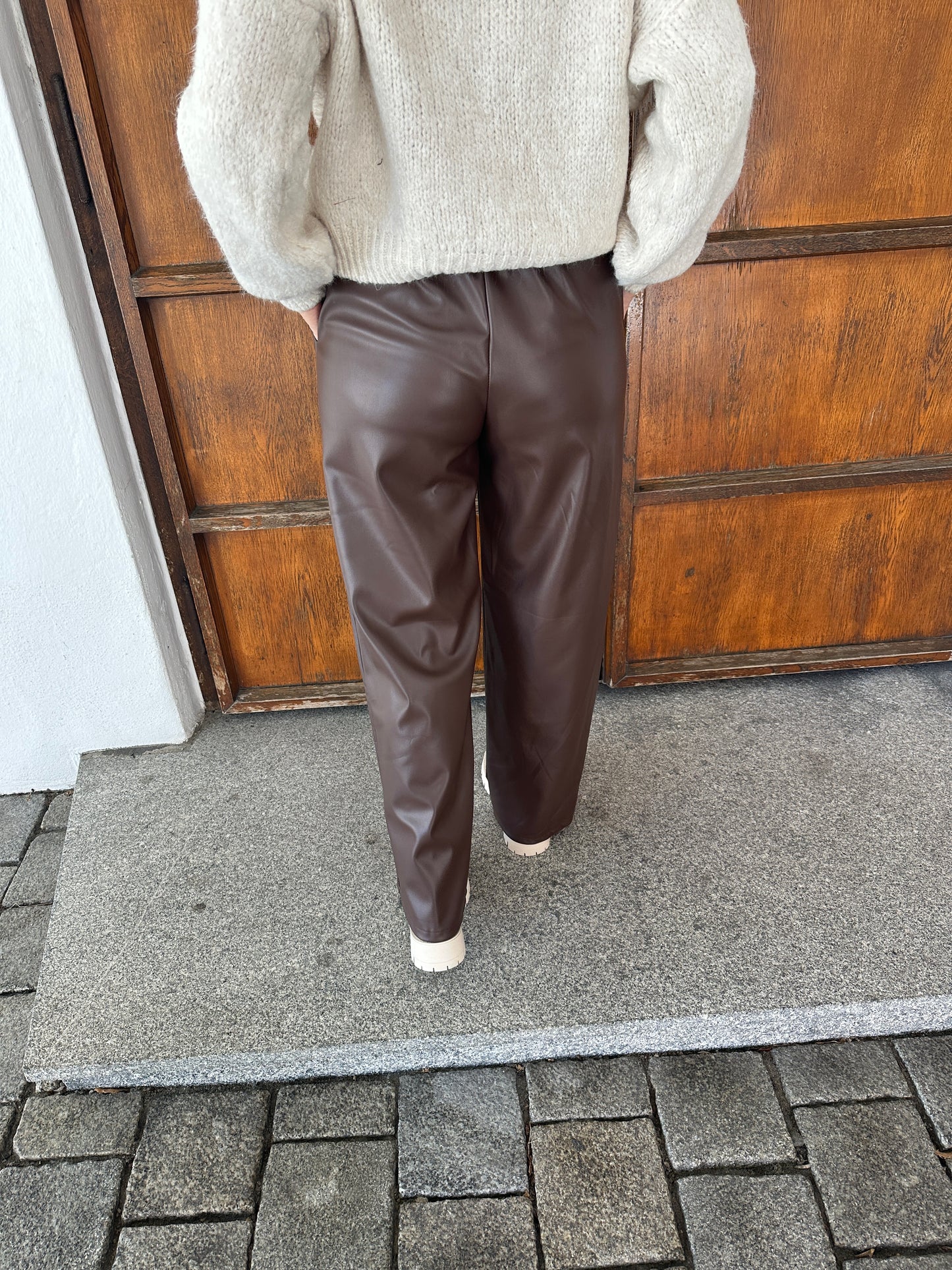 wide leg in schokobraun