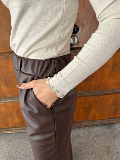 Wide Leg in Schokobraun