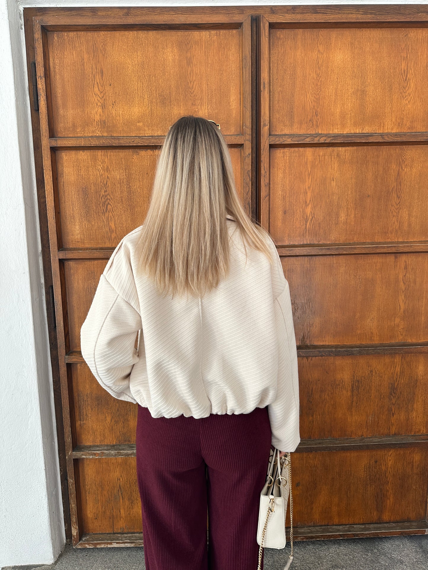 balloonjacke in wollweiß