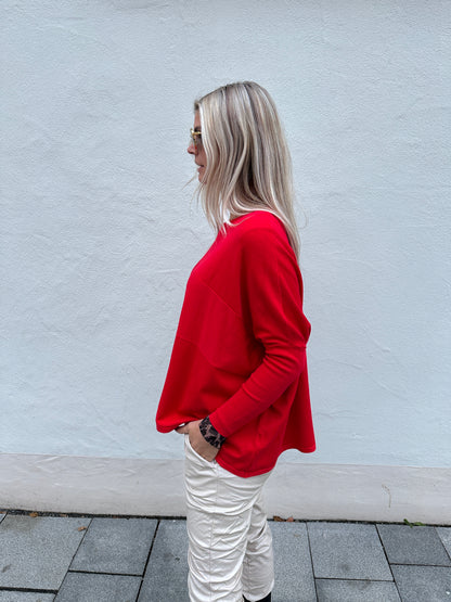 Pullover in Rot mit Muster