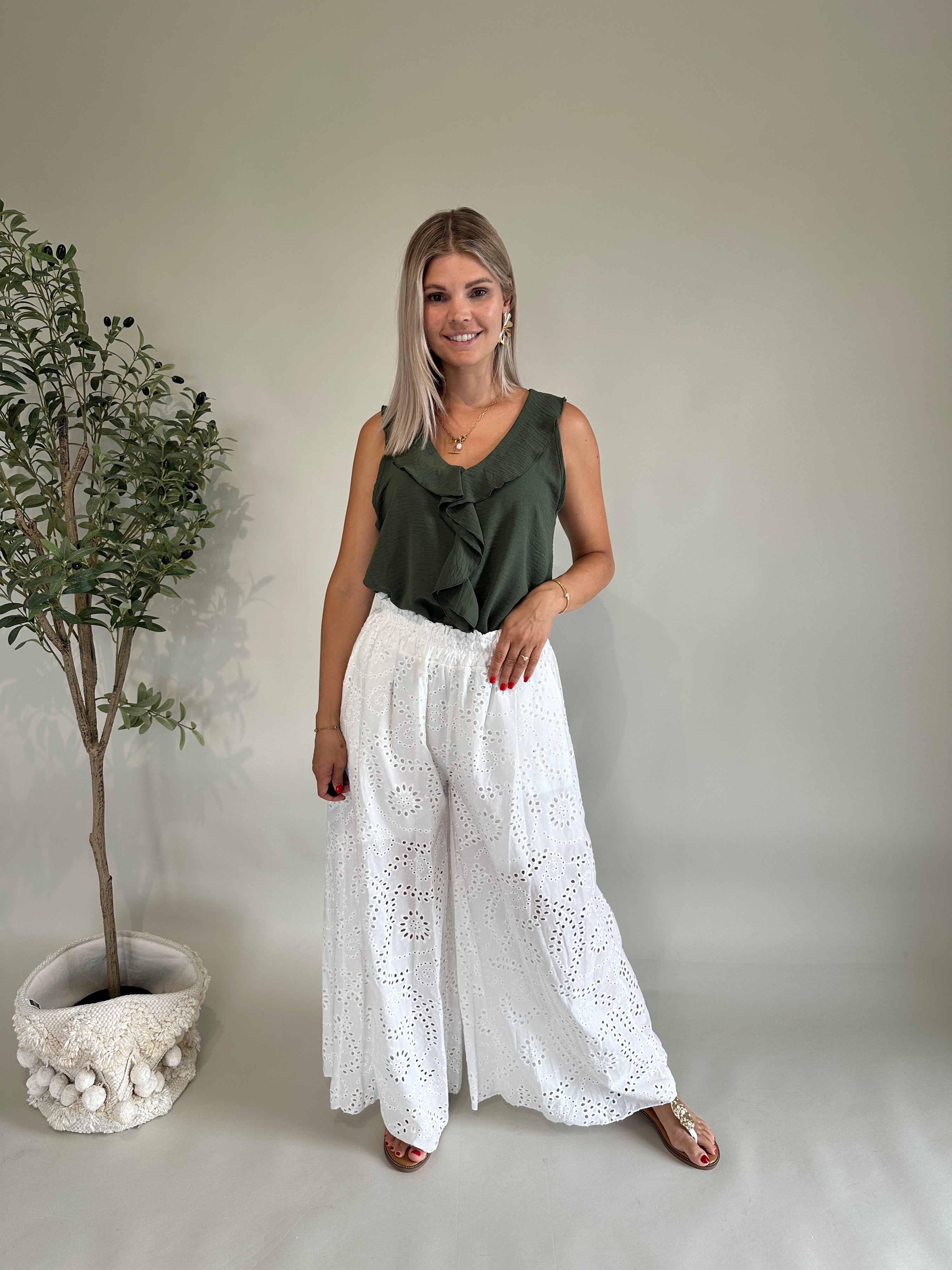 Hose aus Spitze in Weiß
