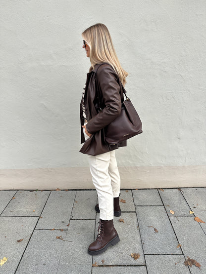 Blazer in Schokobraun Lederoptik