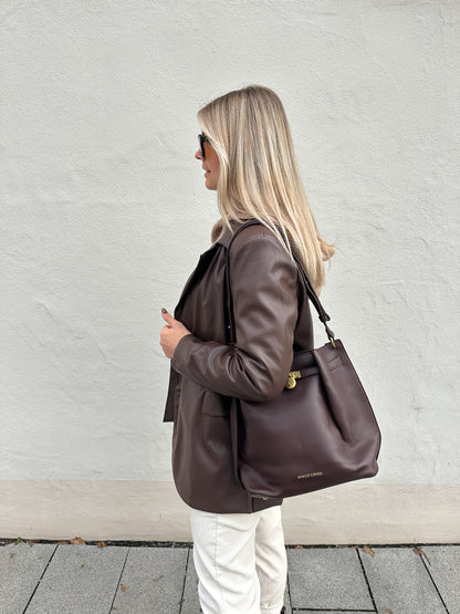 Blazer in Schokobraun Lederoptik