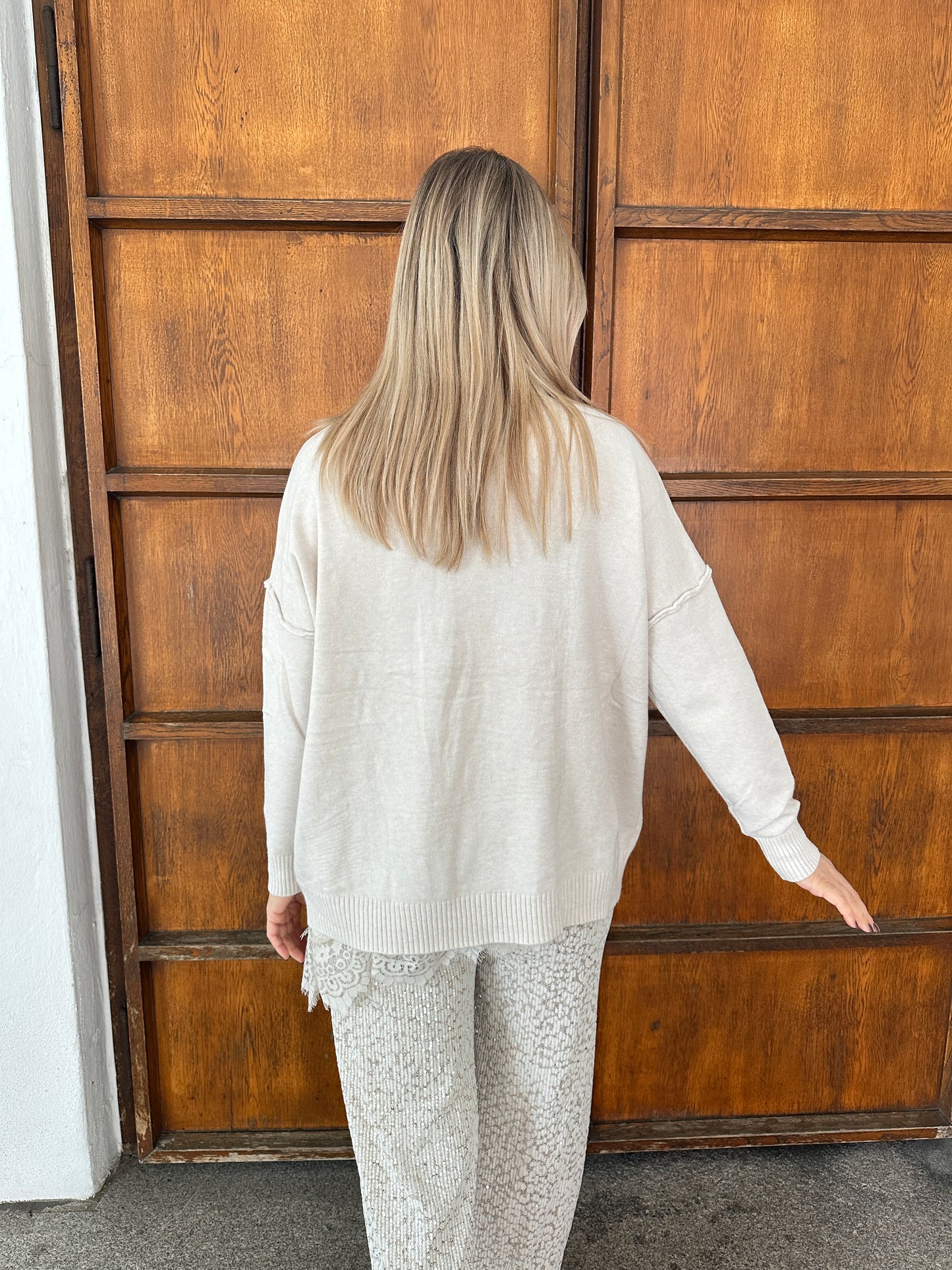 kaschmir pullover in sandfarben und rolli