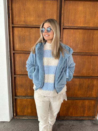 Felljacke in Blau