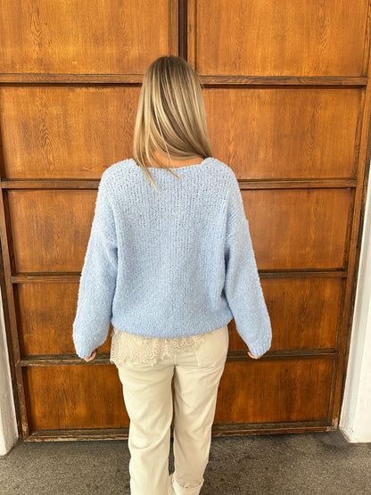Strickjacke in Hellblau