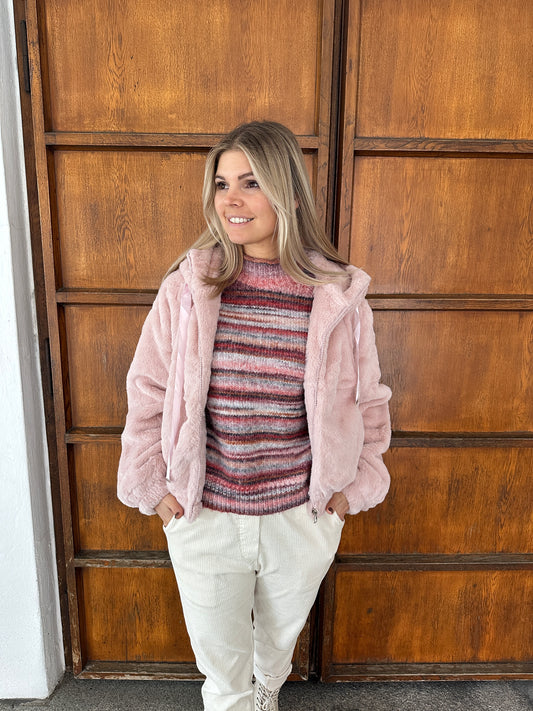 Felljacke in Rosa