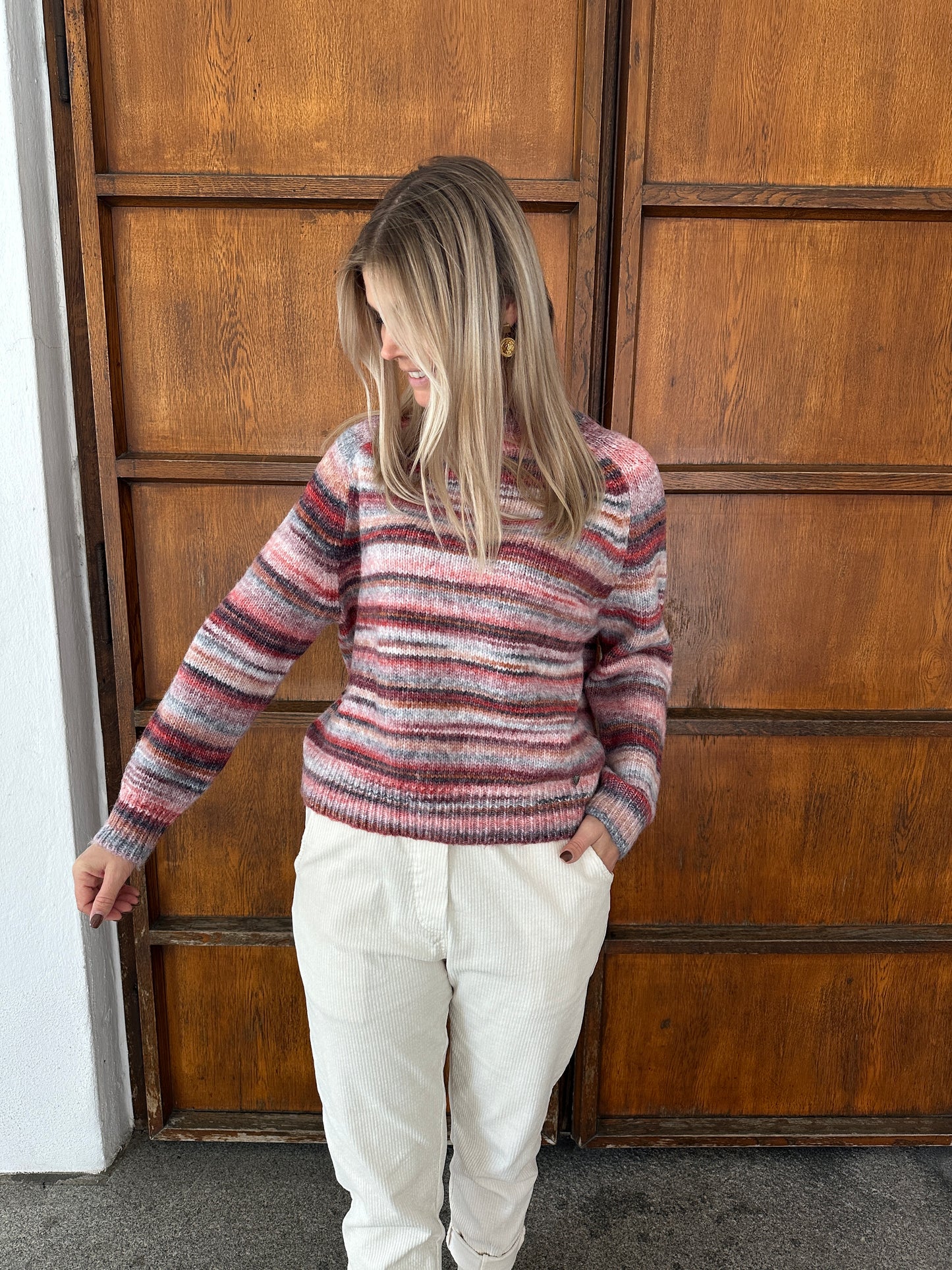 pullover in rosa (gestreift)