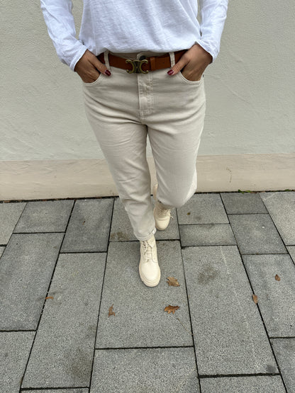 Mom Jeans in Beige