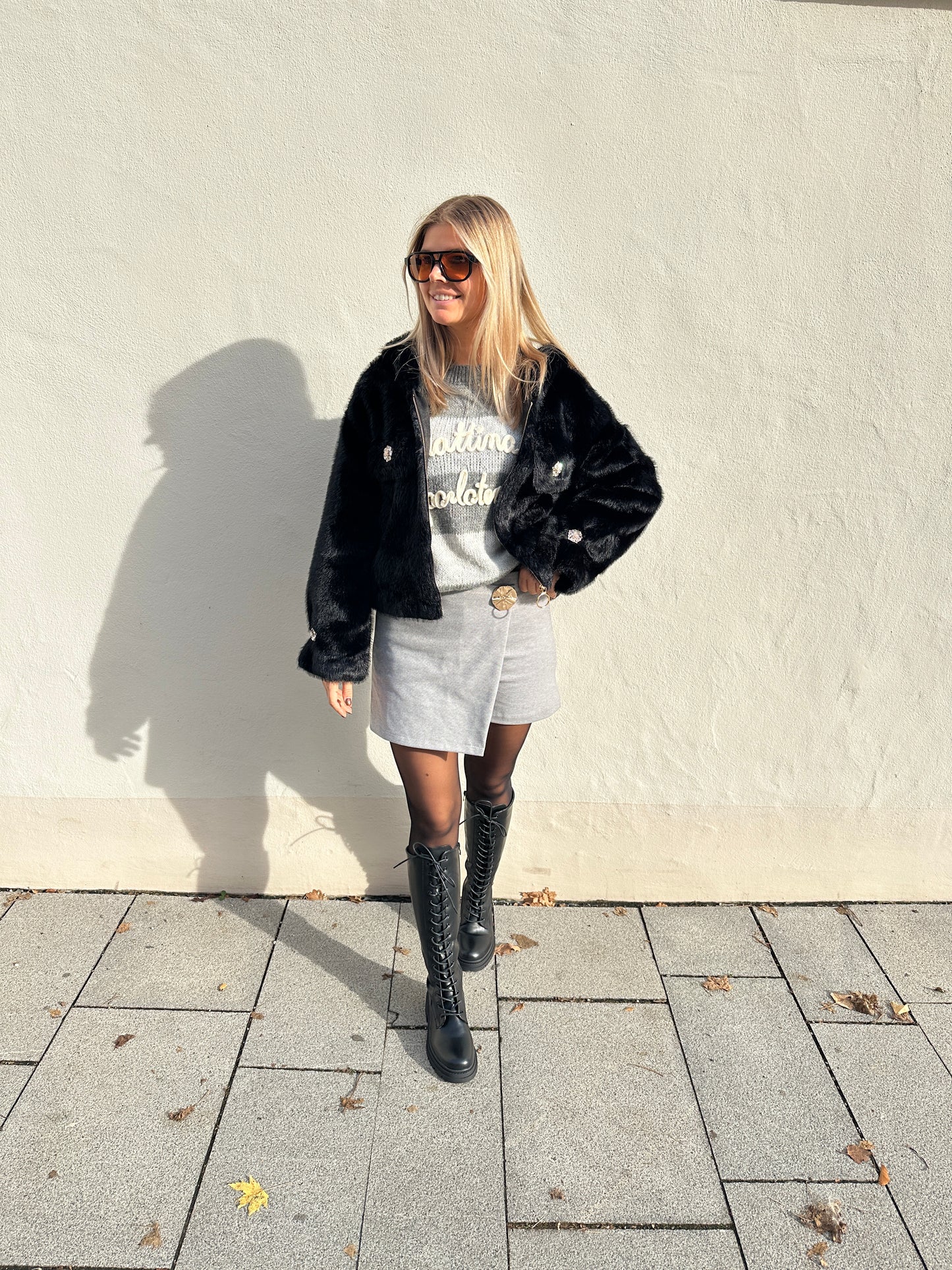 stiefel in schwarz mit reißverschluß