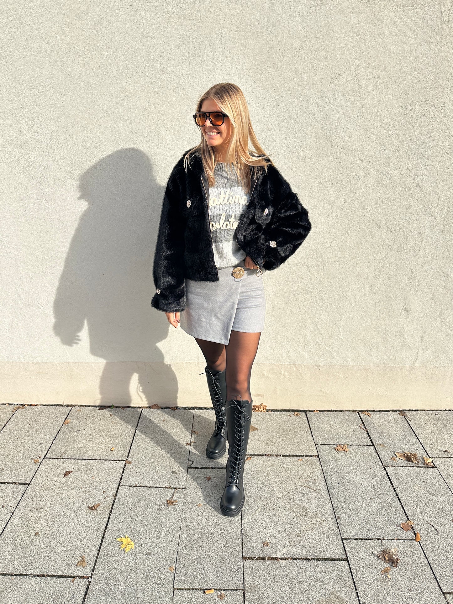 stiefel in schwarz mit reißverschluß