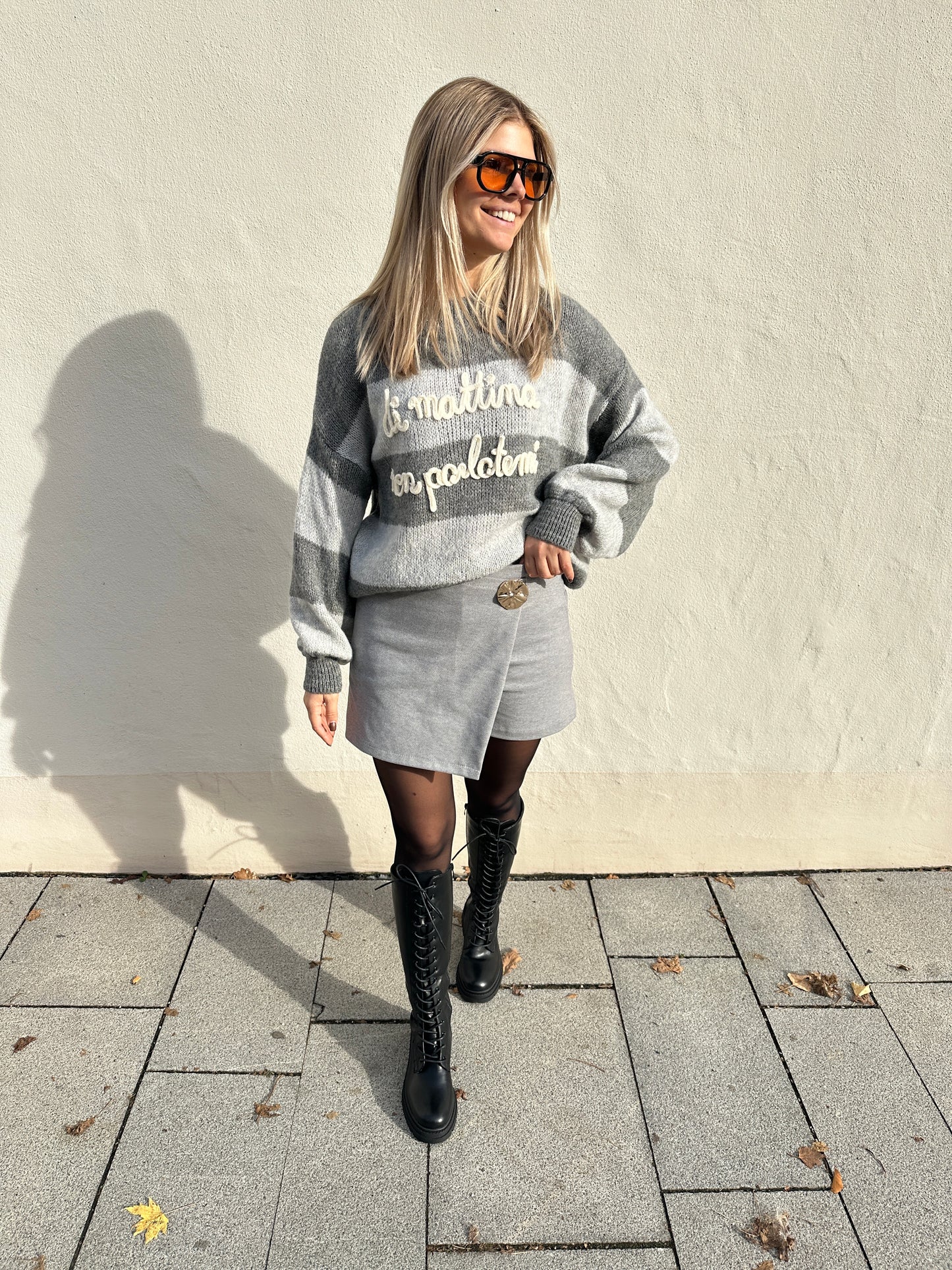 hosenrock in beige und grau