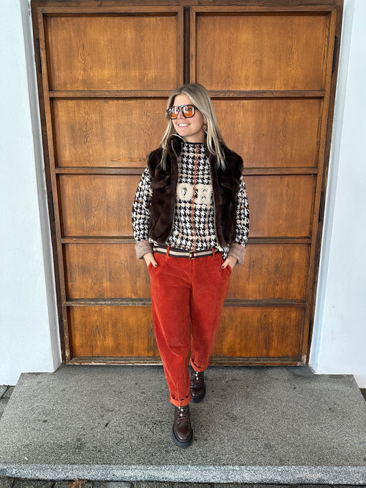 Hose in Rostbraun (Cord)