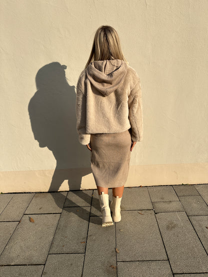 Strickkleid in Beige