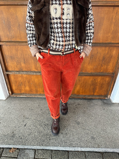 Hose in Rostbraun (Cord)