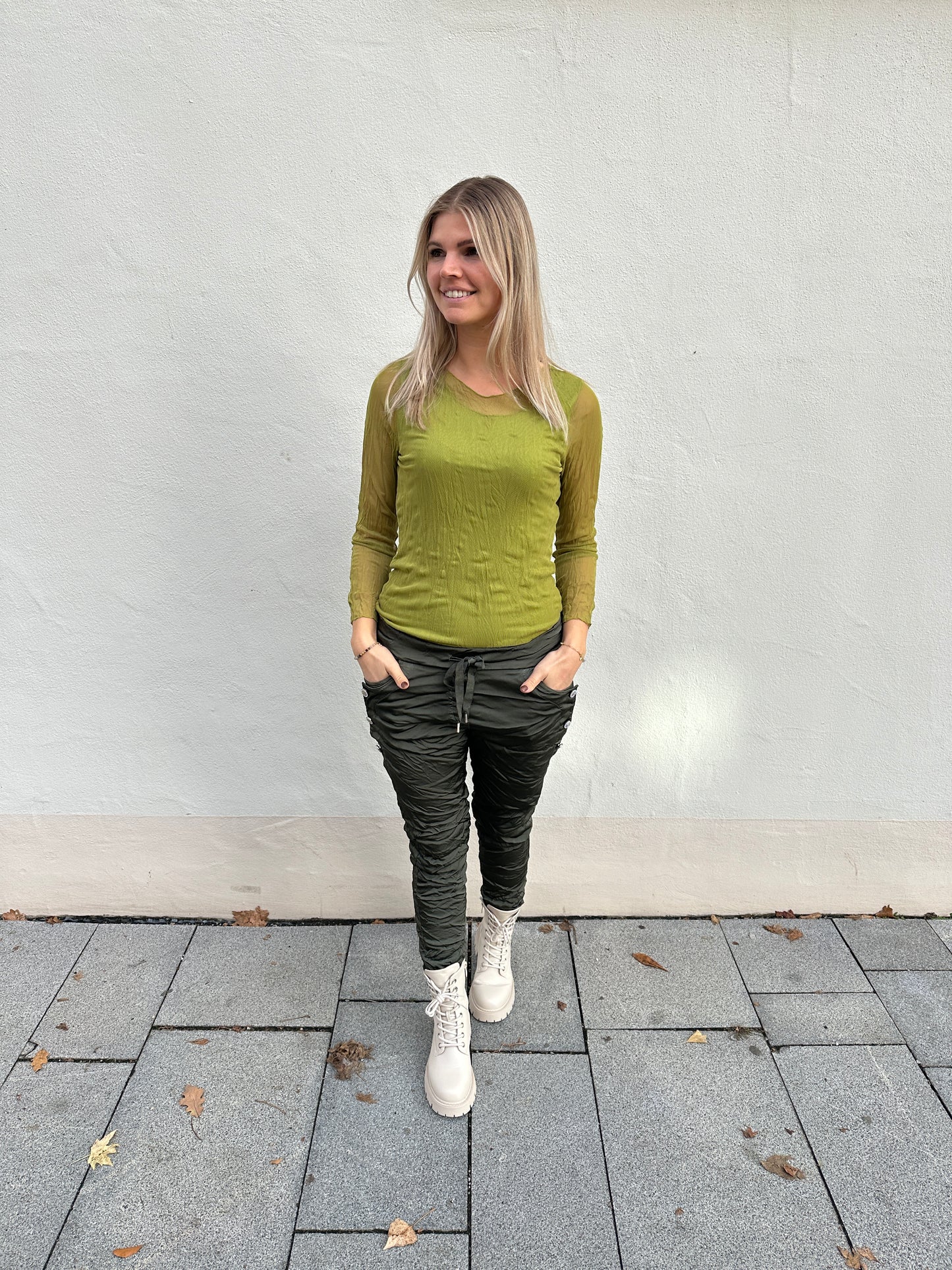 netzshirt in apfelgrün