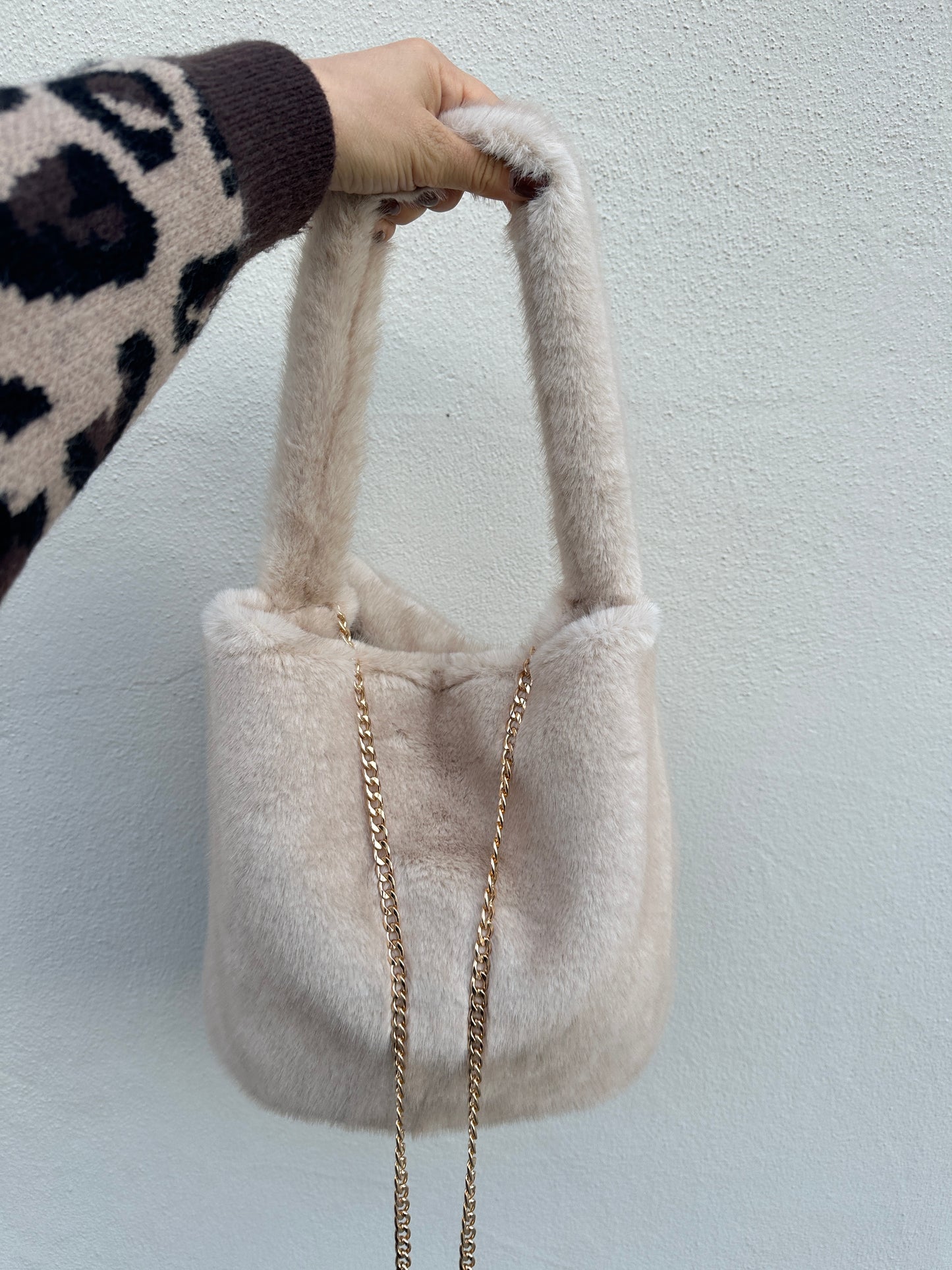 fell-tasche in beige