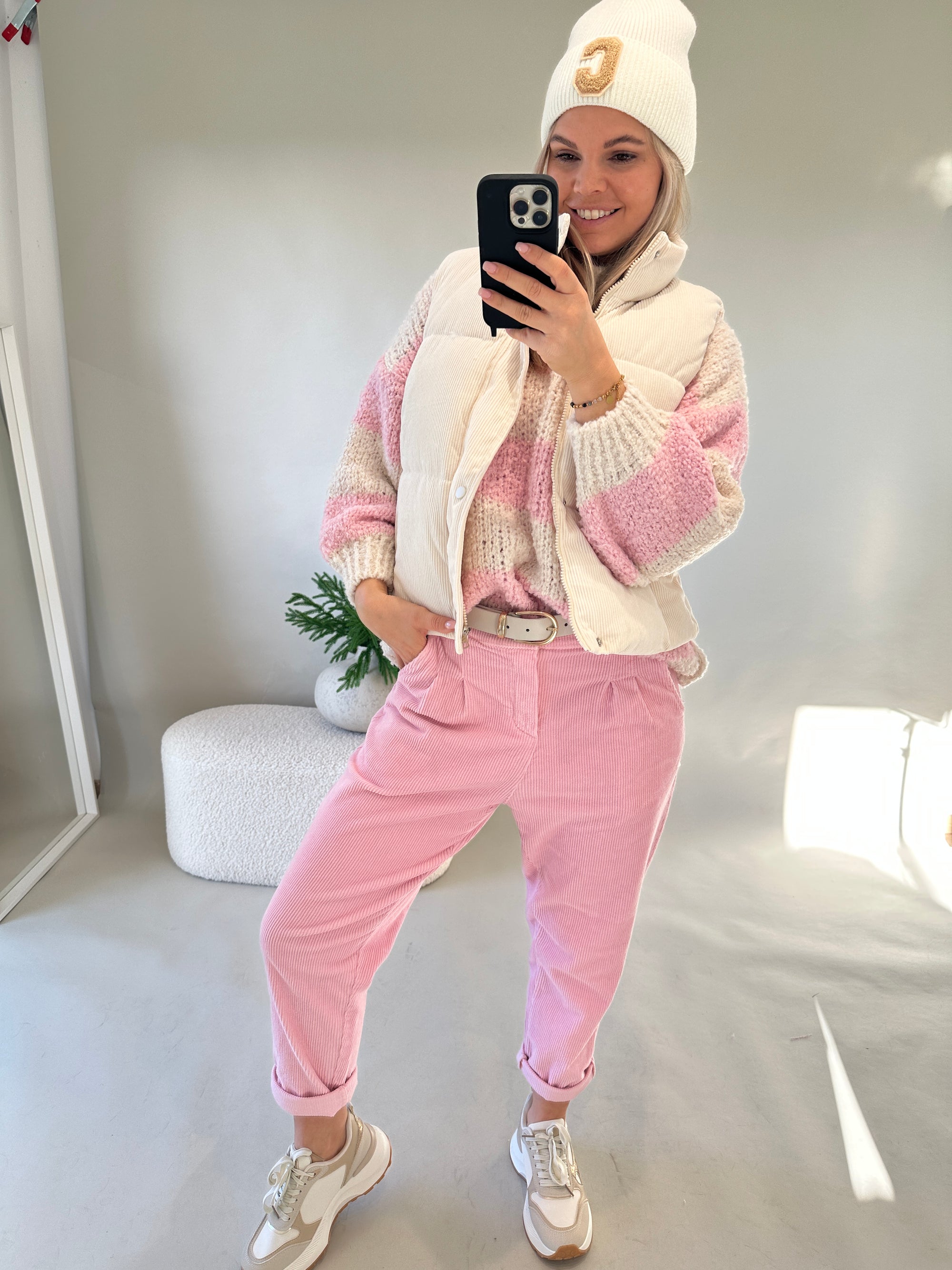 Weste in Wollweiß ( Cord )